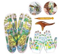 KUIRUNRX Chaussettes de réflexologie, gants d'acupression britanniques, chaussettes de massage avec points de pression, chaussettes de massage des pieds avec outils de massage (homme 40-44)