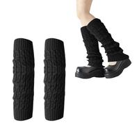 KUIRUNRX Leg Warmers, Jambières D'hiver pour Femme, Jambières en Laine, Guêtres de Jambe Leg Warmer, Guetres Filles et Dames, Pour L'hiver Quand il Fait Froid, Cadeau D'hiver Parfait (Black, 1)