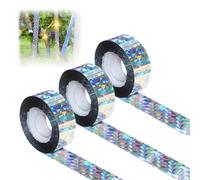 KUIRUNRX® Lot de 3 rouleaux de ruban adhésif réfléchissant double face pour effrayer les pigeons, Anti-oiseaux Ruban anti-oiseaux, les pics pour jardin, ferme, verger pour extérieur, terrasse - 80 m