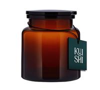 Kuishi Amber Glass Brown Small Jar with UV Protection, Récipient en verre sans BPA, Design moderne de pot brun foncé, Décoration de cadeau de salle de bain