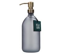 Kuishi Distributeur de Savon en Verre Gris Mat Ambre 1000 ML avec Pompe en Acier Inoxydable doré, respectueux de l'environnement, Outil de décoration de la Maison