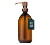 Kuishi Flacon Pompe en Verre ambré avec Pompe en Acier Inoxydable [500 ML, Pompe en Bronze], Ambré Flacons Rechargeables Marron Idéal pour Le Lavage des Mains, shampooing, après-shampooing (sans BPA)