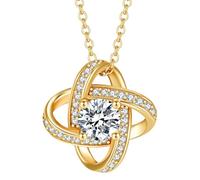 Kuisoe Collier en or blanc 14 carats avec élément d'amour « An my Tochter von Papa » - Cadeau intemporel pour mon trésor, 1, Acier inoxydable, Citrine