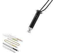 Kuisoe Collier respiratoire et collier de relaxation - Aide à la relaxation avec lovet 528 Hz - Chaîne en acier inoxydable avec sifflet comme anxiolytique pour la méditation et la pleine conscience, 1