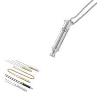 Kuisoe Collier respiratoire et collier de relaxation - Aide à la relaxation avec lovet 528 Hz - Chaîne en acier inoxydable avec sifflet comme anxiolytique pour la méditation et la pleine conscience, 1