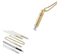 Kuisoe Collier respiratoire et collier de relaxation - Aide à la relaxation avec lovet 528 Hz - Chaîne en acier inoxydable avec sifflet comme anxiolytique pour la méditation et la pleine conscience, 1