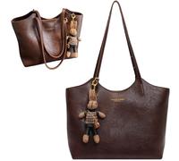 Kuisoe Elena Grand sac à main pour femme en cuir synthétique foncé pour le travail, l'étude, les trajets et les loisirs, Marron café