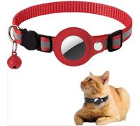 Kuisoe GPS Chat Collar for Cats and Dogs Waterproof and Reflective Anti-One IPX7 Waterproof Tracking Collar Adjustable with Reflective Strips (Rot)
