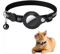 Kuisoe GPS Chat Collar for Cats and Dogs Waterproof and Reflective Anti-One IPX7 Waterproof Tracking Collar Adjustable with Reflective Strips (Blcak)