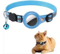 Kuisoe GPS Chat Collar for Cats and Dogs Waterproof and Reflective Anti-One IPX7 Waterproof Tracking Collar Adjustable with Reflective Strips (Blue)