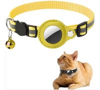 Kuisoe GPS Chat Collar for Cats and Dogs Waterproof and Reflective Anti-One IPX7 Waterproof Tracking Collar Adjustable with Reflective Strips (Yellow)