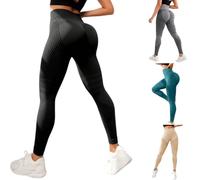 Kuisoe Legging Leonie and Co-Legging 3D Anti Cellulite Femme-Cellulite Design,Mit Kompression,Push Up,Shapes Your Silhouette (Noir,L)