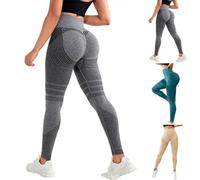 Kuisoe Legging Leonie and Co-Legging 3D Anti Cellulite Femme-Cellulite Design,Mit Kompression,Push Up,Shapes Your Silhouette (Gris1,XL)