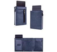 Kuisoe Maison Corval Wallet 2.0 Men's Compact Wallet (Bleu) | Portefeuille Homme compact, protection RFID, accès rapide aux cartes, poche zippée, parfait pour voyage et quotidien