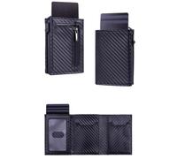Kuisoe Maison Corval Wallet 2.0 Men's Compact Wallet (Fibre de Carbone) | Portefeuille Homme compact, protection RFID, accès rapide aux cartes, poche zippée, parfait pour voyage et quotidien