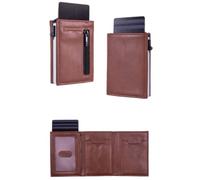 Kuisoe Maison Corval Wallet 2.0 Men's Compact Wallet (Marron) | Portefeuille Homme compact, protection RFID, accès rapide aux cartes, poche zippée, parfait pour voyage et quotidien