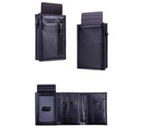 Kuisoe Maison Corval Wallet 2.0 Men's Compact Wallet (Noir) | Portefeuille Homme compact, protection RFID, accès rapide aux cartes, poche zippée, parfait pour voyage et quotidien
