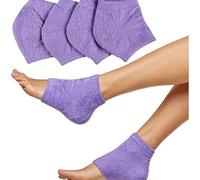 Kuisoe Nuwelo's Hydra Lot de 2 paires de chaussettes à talon en gel doux pour callosités Disponibles en plusieurs couleurs (violet, 2 paires + 2 paires gratuites)