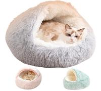 Kuisoe Pilcozy Cocoon-Lit Multifonctionnel pour Animaux de Compagnie Coussin bordé de Velours + Base antidérapante, nid Confortable adapté aux Chats et aux Chiens. (Gris,50×50CM)