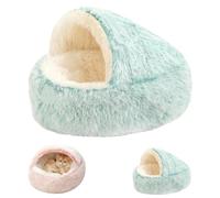 Kuisoe Pilcozy Cocoon-Lit Multifonctionnel pour Animaux de Compagnie Coussin bordé de Velours + Base antidérapante, nid Confortable adapté aux Chats et aux Chiens. (Bleu,50×50CM)