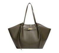 Kuisoe Sac a main cours -sac a main pour les cours lycee-Grande capacité en cuir vegan lisse - Idéal pour le travail ou les cours à l'université (Vert)