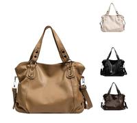 Kuisoe Sac en cuir universel pour femme - Grande capacité - Sac à bandoulière et sac à main 3 en 1 pour le bureau et le shopping, kaki