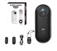 Kuisoe Skypro Camera 4K Mini Action, Multifunctional Accessory Set Suitable for Travel/Animal/Sports Photography (Black-No Memory Card)