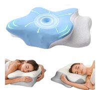 Kuisoe SOYA 3.0 Paris Oreiller Ergonomique Cervical-Oreiller en Mousse à mémoire de Forme en Forme de Papillon,Hauteur réglable,pour Vous Aider à Vous endormir (Bleu*1)