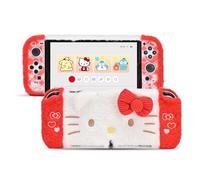 Kuitmor Coque de protection en peluche pour Switch OLED, coque fine en polycarbonate rigide Kawaii compatible avec console Switch OLED et Joy Con - HLK