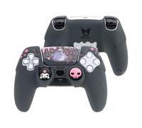 Kuitmor Coque de protection en silicone souple antidérapante pour manette de PS5 sans fil avec 2 capuchons de pouce et 1 autocollant
