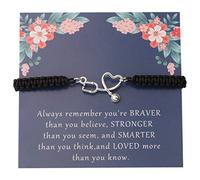 KUIYAI Bracelet stéthoscope cadeau infirmière médecin avec inscription « You are Braver Stronger Smarter Than You Think » - Cadeau de remise de diplôme, Métal, Acier inoxydable.