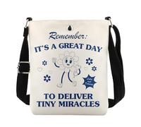 KUIYAI Cadeau d'infirmière de travail et de livraison, cadeau L&D, sac à bandoulière pour infirmière du travail, It's A Good Day To Delivery Tiny Miracles UK