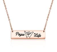 KUIYAI Collier vintage Pogue Life inspiré de l'émission télévisée Cadeau OBX Cadeau Surf Fille Cadeau pour filles femmes, 4*1, Acier inoxydable, Acier inoxydable.