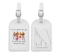 KUIYAI Étiquette de bagage avec citation musicale, It's Not Where You Go, It's Who You Meet Along The Way, cadeau pour amoureux de la musique