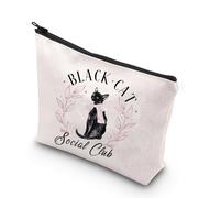 KUIYAI Ghots Cat Gift Gothic Merchandise Black Cat Social Club Trousse de maquillage avec fermeture éclair, Black Cat Club, Mode