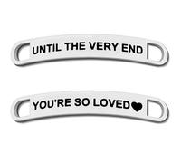 KUIYAI KUYAI Étiquettes de lacets « Until The Very End You're So Loved » - Cadeau de sensibilisation au cancer - Étiquettes inspirantes pour les femmes (si aimées)