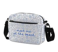 KUIYAI Sac à bandoulière d'été pour la plage et les vacances avec inscription « Meet Me At The Beach »