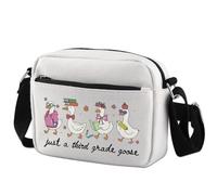 KUIYAI Sac à bandoulière humoristique en forme d'oie pour la fête des enseignants, cadeau de 3e année juste une oie de troisième année, cadeau de reconnaissance pour l'enseignant (thirdGoose)