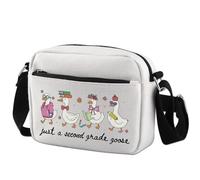 KUIYAI Sac à bandoulière humoristique en forme d'oie pour la fête des enseignants de 2e année juste une oie de deuxième année Cadeau d'appréciation pour l'enseignant (deuxième Goose)