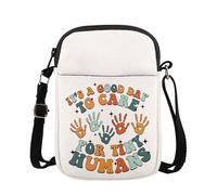 KUIYAI Sac à bandoulière « It's A Good Day to Care for Tiny Humans » - Cadeau pour professeur de garderie, cadeau de baby-sitter pour enseignant préscolaire (careForTinyUK)