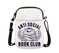 KUIYAI Sac à bandoulière pour les amateurs de livres, cadeau de lecture, cadeau de lecteur romantique (antiBookClubUK)