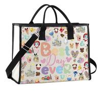 KUIYAI Sac à provisions réutilisable en toile avec personnage de dessin animé Best Day Ever pour les fans de film (Best Day Mouse)