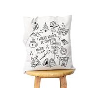 KUIYAI Sac de courses en plein air avec inscription « I'd Rather Be Camping » (beCampig)