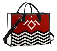 KUIYAI Sac de courses réutilisable en toile Motif Welcome To Twin Peaks Rouge/noir/blanc
