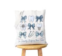 KUIYAI Sac fourre-tout pour dentiste, hygiéniste dentaire, cadeau « I'm Silently Judging Your Teeth », Juger vos dents, middle