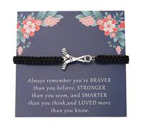 KUIYAI Sportybella Bracelet de hockey sur gazon Always Remember You are Braver Stronger Smarter Than You Think Cadeau pour joueur de hockey et entraîneur, Métal, Acier inoxydable.