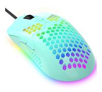 KUIYN 383 Pro M5 Souris de Jeu Filaire ultralégère, Coque légère en nid d'abeille, Pixart PAW3325, 6 DPI réglables 12000, 26 Souris rétroéclairées à Respiration RVB, 65 g, Souris Optique USB modèle O