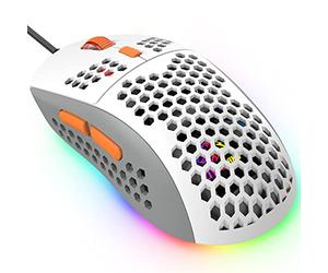 KUIYN 383 Pro Souris de Jeu Filaire Ultra légère, Coque en nid d'abeille, 6 Souris rétroéclairées RVB, 6 DPI réglables 6400, modèle Optique USB Aerox pour Win10/XP/Xbox/PS4/PS5/Mac/HP/Acer