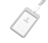 Kuizhiren1 Porte-badge, cordon coloré pour le bureau, porte-carte d'identité, porte-badge à suspendre, cordon de cou coloré pour employé, porte-badge d'identification gris