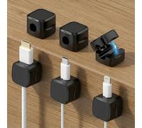 Kujinova 6 Pieces Clips Câble Organisateur Bureau, D'organisateurs De Câbles Magnétiques pour Bureau, Attache Cable, for Organizing Cables in Bedrooms, Studies, Kitchens, Offices, Etc